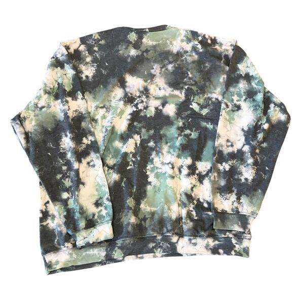 Onzie Flow Boyfriend Sweatshirt OS Evergreen Tie Dye High Low Comfy Cozy NWT - Picture 3 of 8